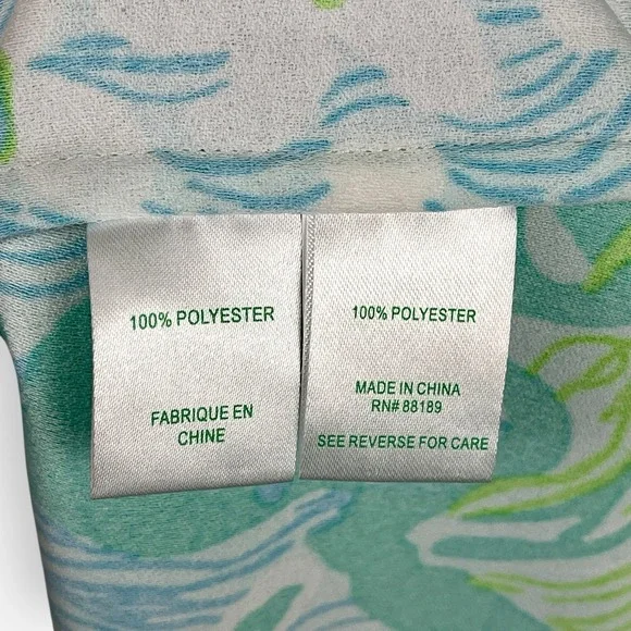 Lilly Pulitzer‎ Dress Calissa Floral Blue Green Sleeveless Mini Sz 2 Shift Crepe - Picture 6 of 9